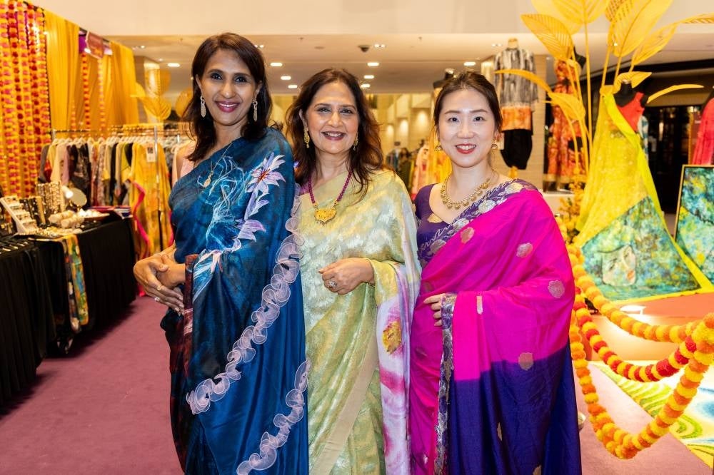 Shikha Grover (middle) showcasing her designs