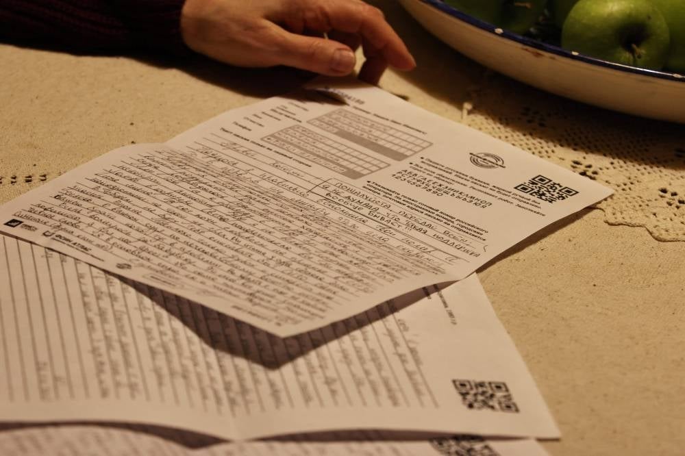 This photograph taken on November 2, 2023 shows Elena Efros, 64, the mother of Russian director and playwright Yevge. (Photo by TATYANA MAKEYEVA / AFP)