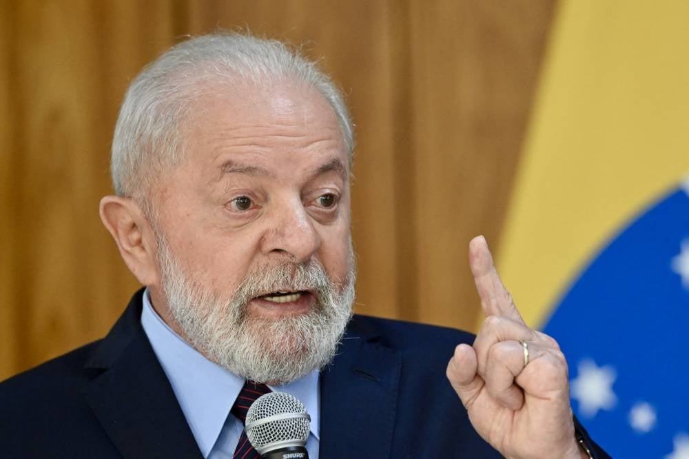 Brazil's President Luiz Inacio Lula da Silva speaks during a breakfast with journalists at the Planalto Palace in Brasilia, on Oct 27, 2023. (Photo by EVARISTO SA / AFP)