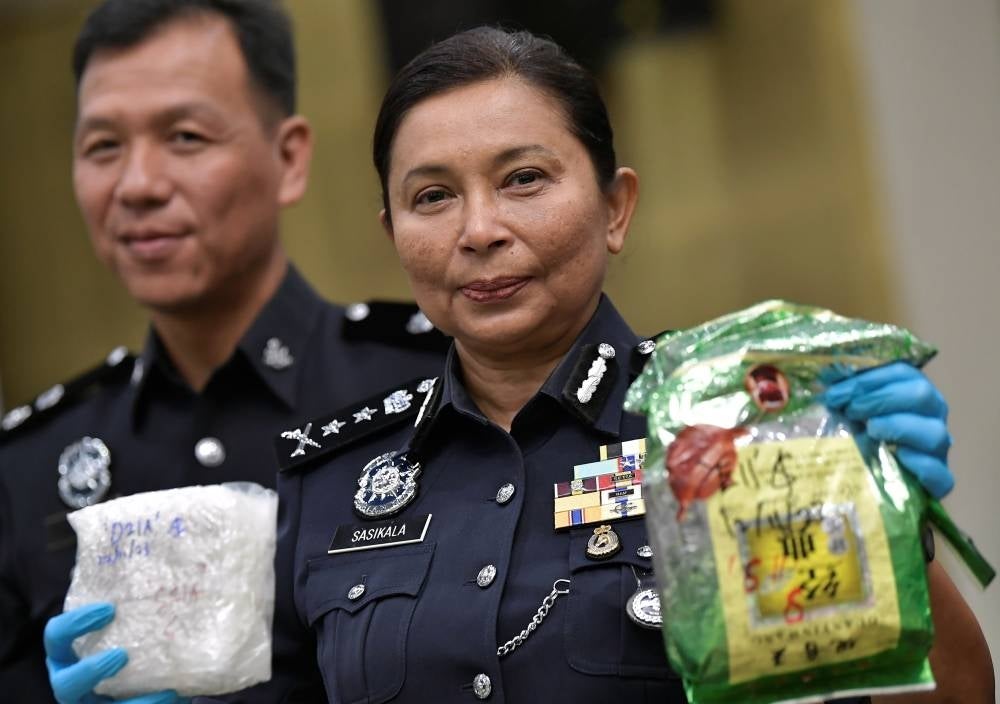 Deputy Selangor Police chief Datuk S. Sasikala Devi said the two men, aged 32 and 36, acting as transporters, hid the drugs in a Ford Ranger truck. - Photo by Bernama