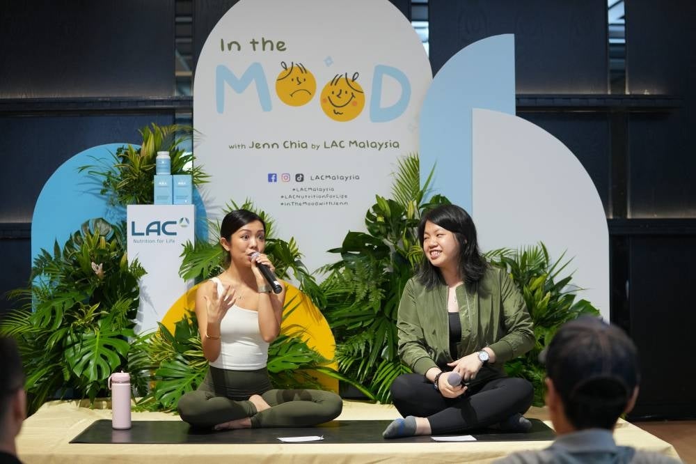 Jenn Chia and Au Wei Yin during the 'In the Mood with Jenn Chia' event.