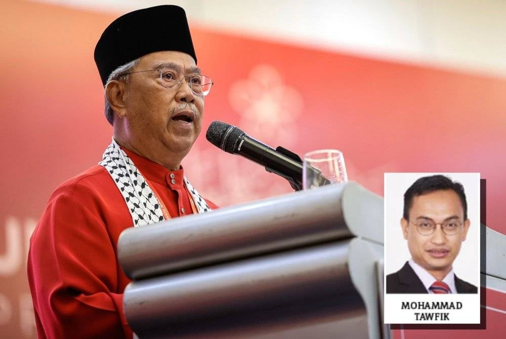 Muhyiddin giving his speech at the Bersatu annual meeting. Bernama FILE PIX
