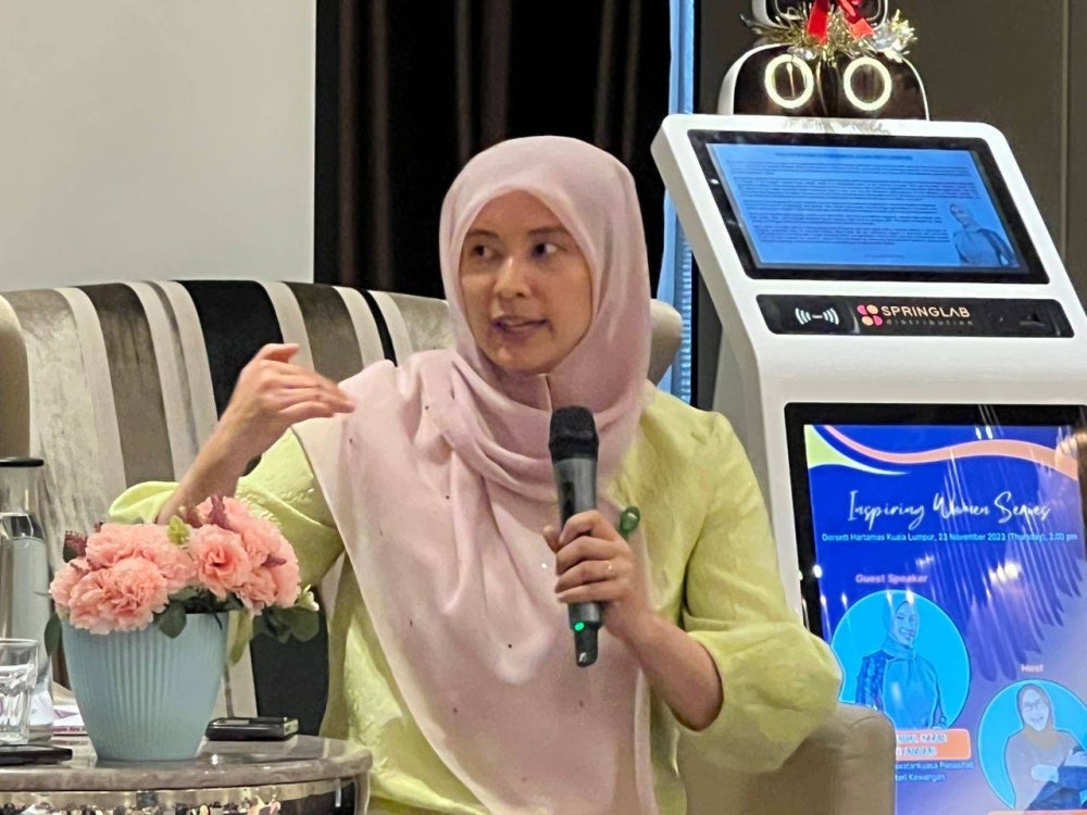 Nuruk Izzah during the third segment of the "Inspiring Women Series Tea and Talk" last week.
