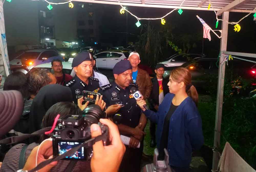 Selangor Police Chief Datuk Hussein Omar Khan being interviewed at the scene where the late Zayn Rayyan's body was found - FILE PIX 