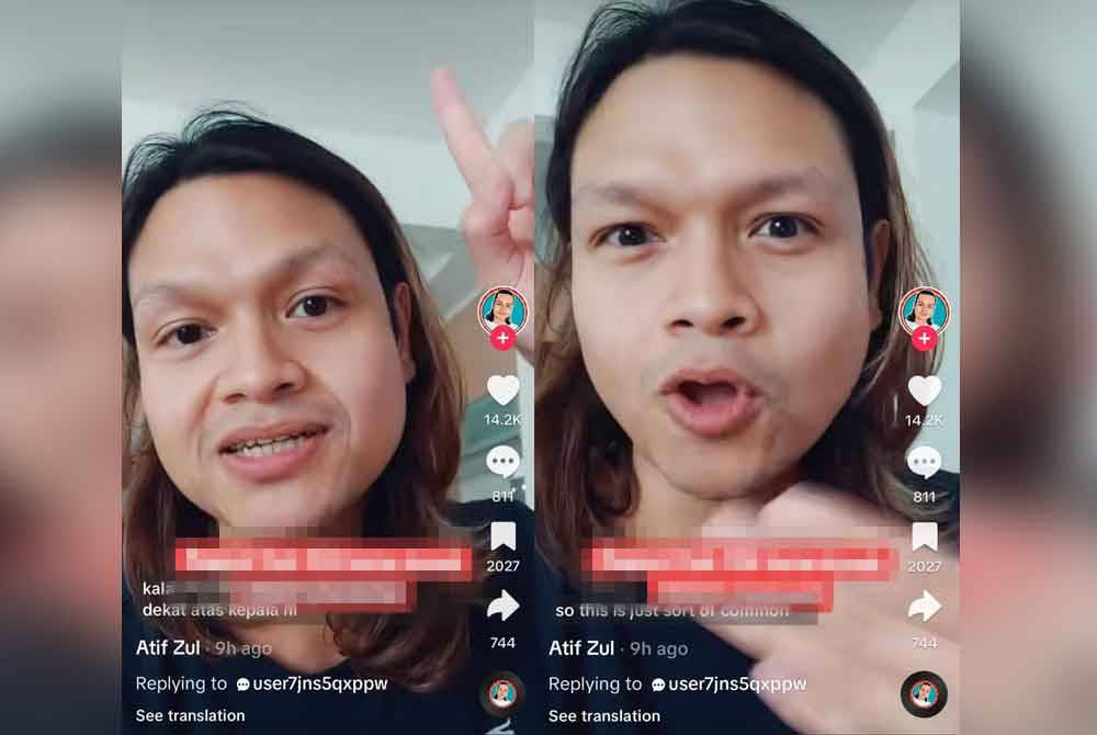 Screenshot from Atif Zul's video uploaded on TikTok on Wednesday. - FILE PIX