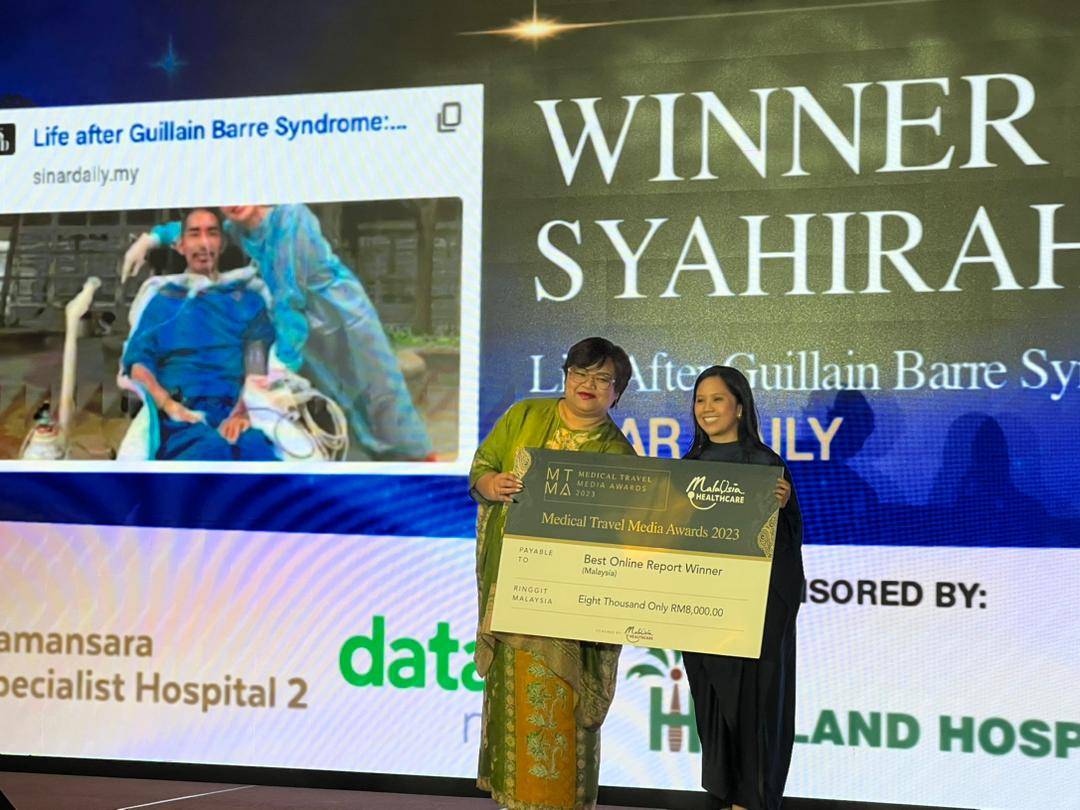 Lifestyle & Visual Editor Syahirah Moktazar bagged Best Online Medical Travel Report of The Year at the Medical Travel Media Award (MTMA) 2023 for her report on Guillain Bare Syndrome. - Photo by KOUSALYA SELVAM