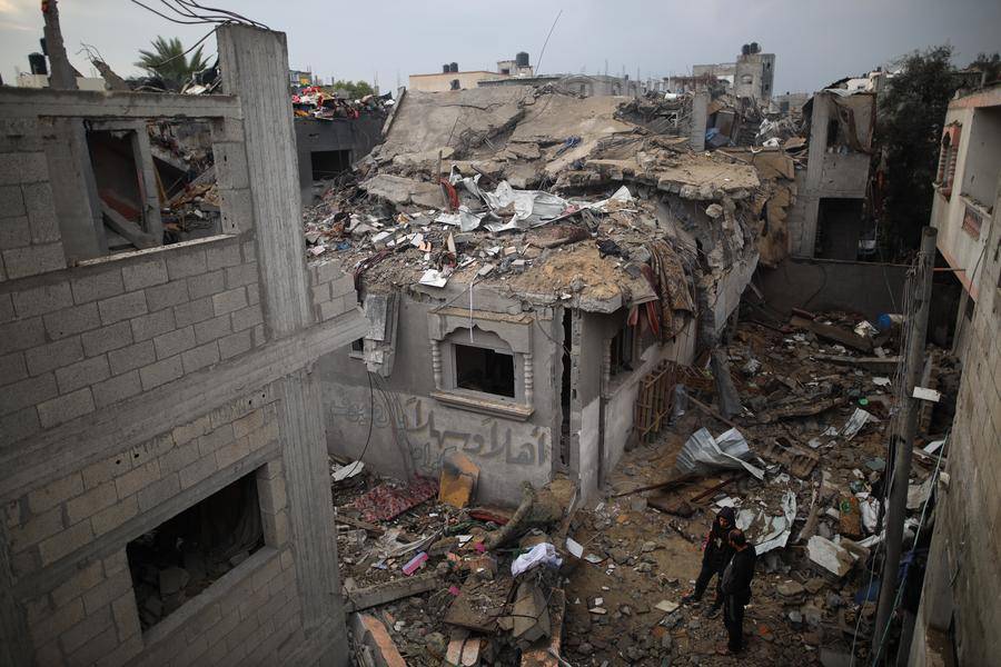 At least 70 Palestinians were killed on Sunday in an Israeli airstrike on the al-Maghazi refugee camp in the central Gaza Strip, reported the state-run Palestine TV. - XINHUA