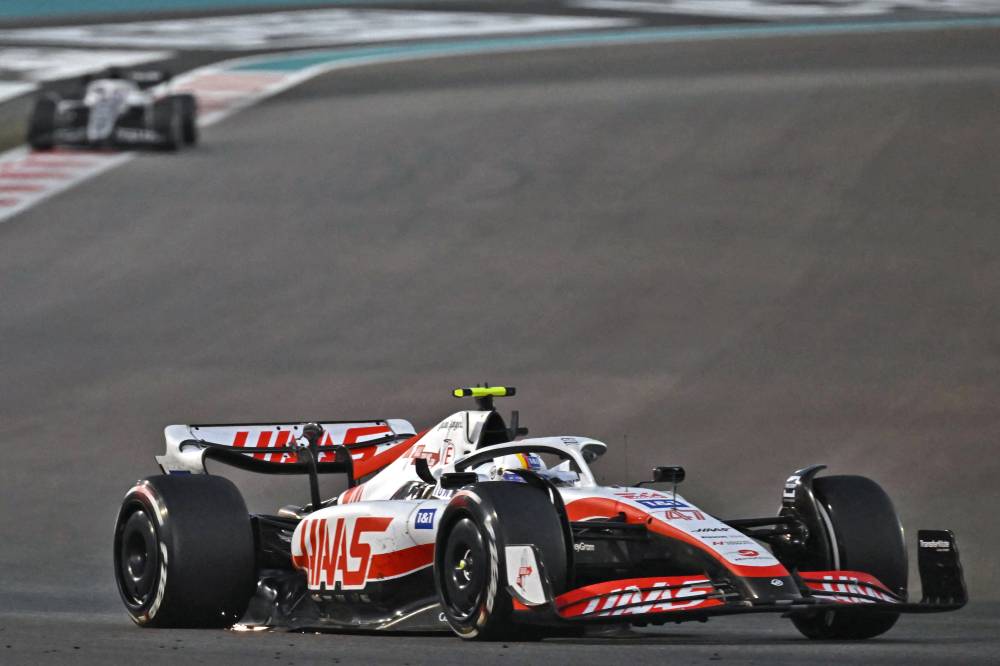 Haas' German driver Mick Schumacher drives during the Abu Dhabi Formula One Grand Prix at the Yas Marina Circuit in the Emirati city of Abu Dhabi on Nov 20, 2022. - (Photo by Ben Stansall / AFP)