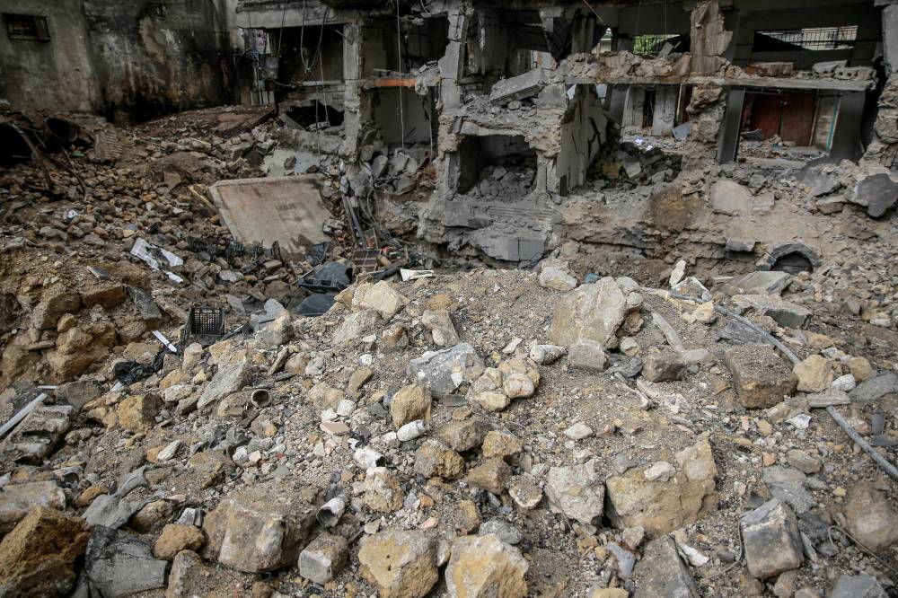 This picture taken on Jan 5, 2024, shows Gaza City's historic Hammam Al-Samra, which used to be the only active traditional Turkish bath remaining in Gaza, located in the Zeitun quarter of the Old City and destroyed in Israeli bombardment. - (Photo by AFP)