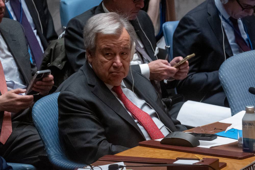 The United Nations secretary-general, Antonio Guterres, attends a United Nations Security Council (UNSC) meeting on the Middle East, including the situation in Gaza and Israel on Jan 23, 2024 in New York City. - Photo by Bernama
