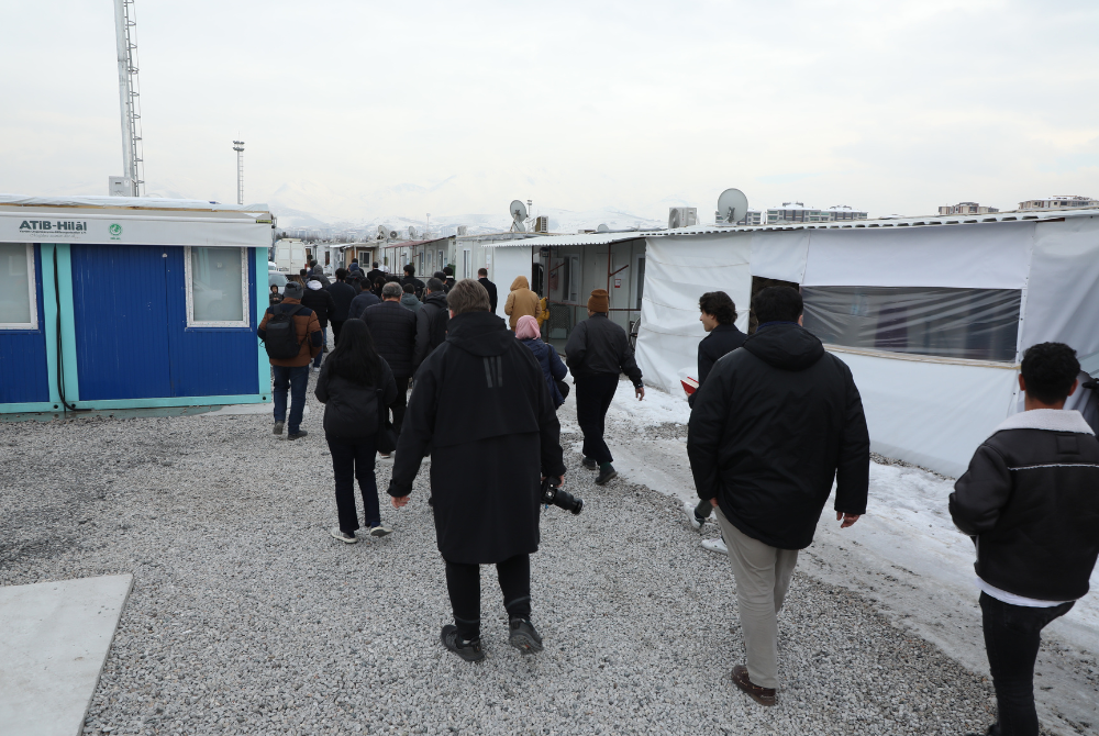 The media was given a tour of one of the container cities in Malatya. 