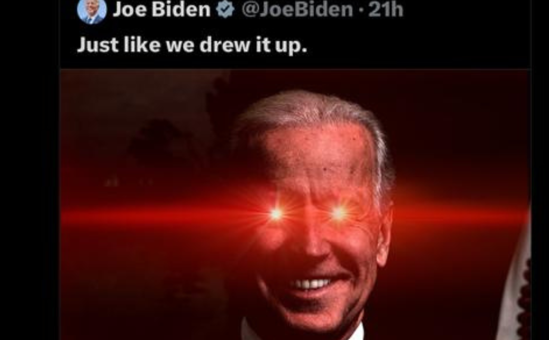 Screenshot of Joe Biden’s post on X platform on Monday.