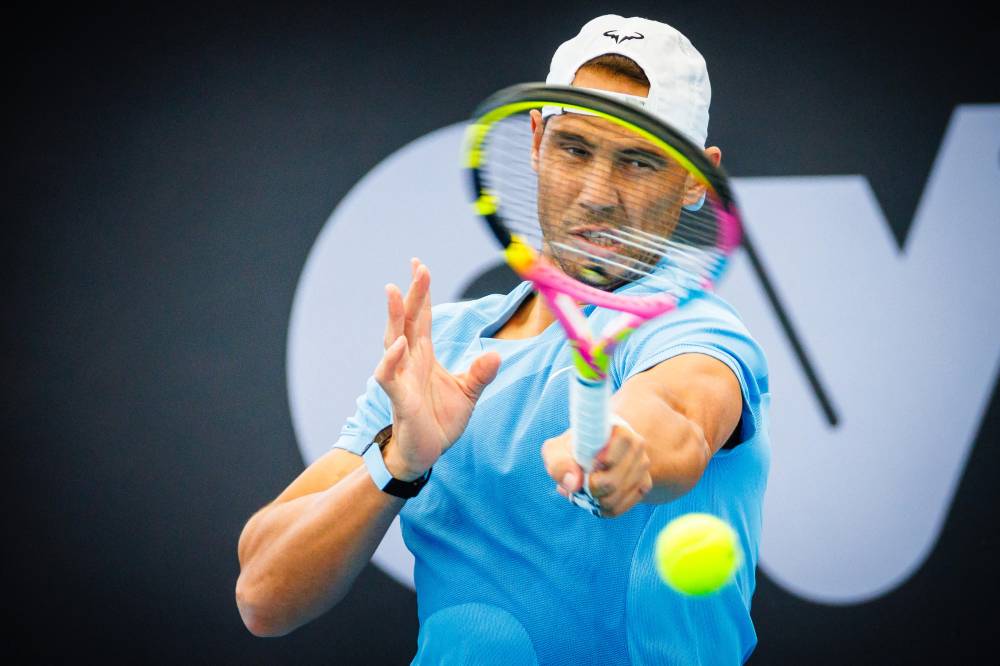 Spain's Rafael Nadal attends a training session ahead of the Brisbane International tennis tournament in Brisbane on Dec 28, 2023. - Photo by AFP