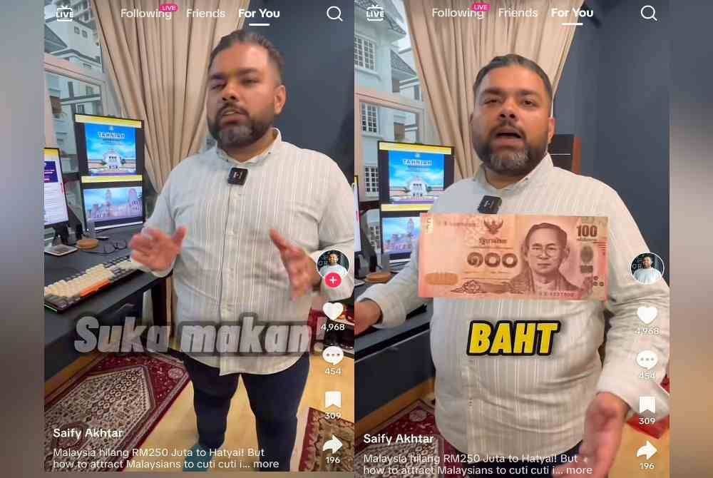 Saify highlighted the issue of expensive food, claiming that many tourists choose Thailand over Malaysia due to its affordability.