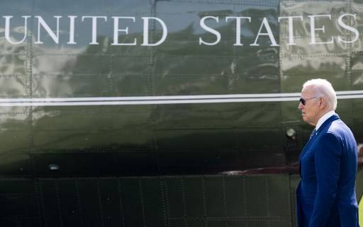 US President Joe Biden walks to Marine One on the South Lawn of the White House. Photo by Saul Loeb/AFP