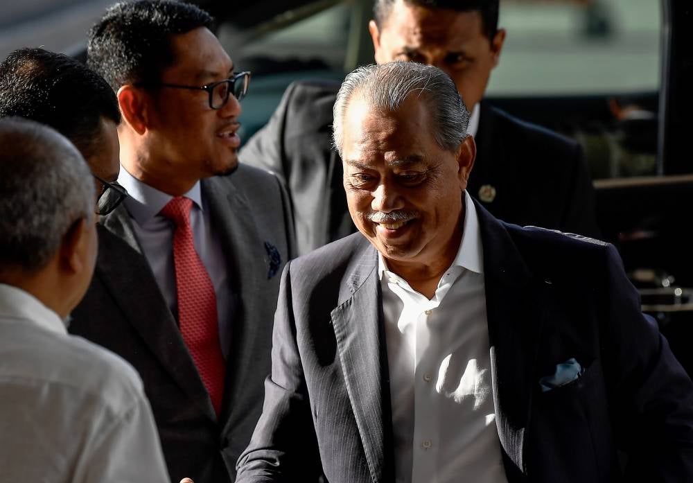 Muhyiddin at the court today. Photo by Bernama
