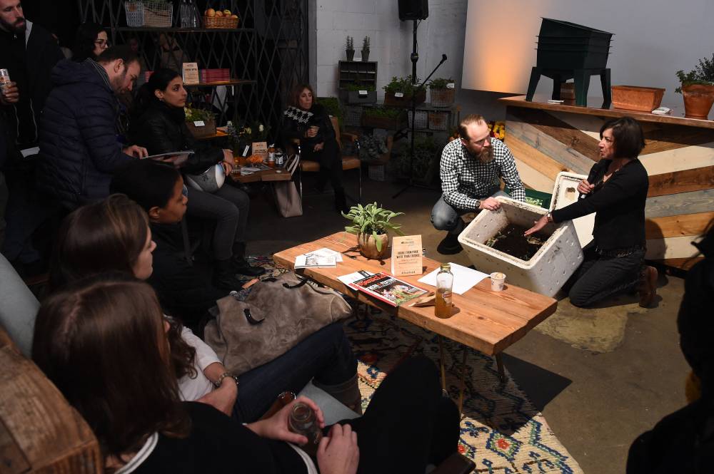 View of "Small Space Gardening & Composting" in the Organic Life Lounge at the Farm2Fork Festival presented by Rodale's Organic Life on October 24, 2015 in Brooklyn City. (Photo by Ilya S. Savenok / AFP)