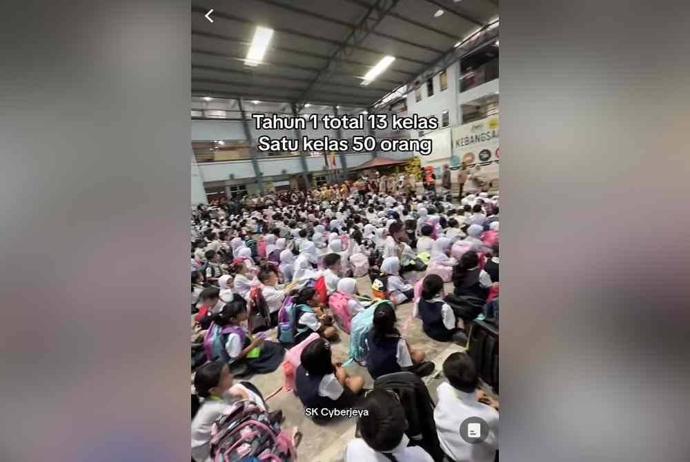 Screenshot from a video of Year One students enrolling to SK Cyberjaya.