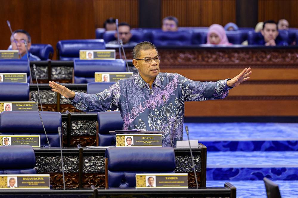 Home Minister Datuk Seri Saifuddin Nasution Ismail during the question and answer session in the Dewan Rakyat today. - Photo by Bernama