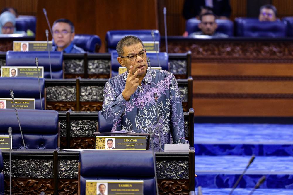 Home Minister Datuk Seri Saifuddin Nasution Ismail at the Dewan Rakyat session today. - Photo by Bernama