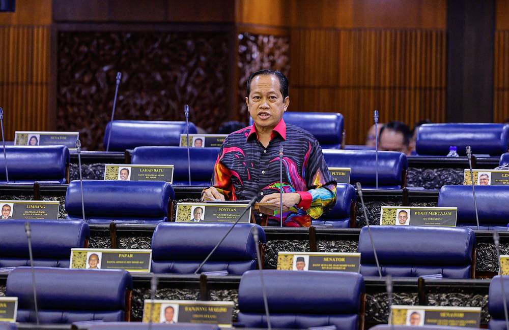 Deputy Works Minister Datuk Seri Ahmad Maslan at the Dewan Rakyat, today. - Photo by Bernama