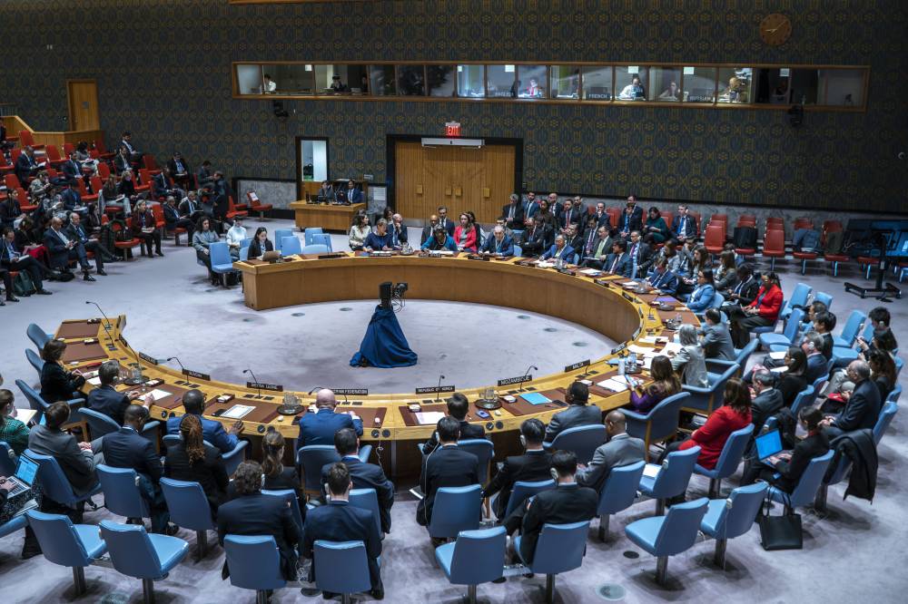 Ambassador to the United Nations Linda Thomas-Greenfield speaks during a UN Security Council meeting at the United Nations headquarters on March 22, 2024 in New York City. - (Photo by EDUARDO MUNOZ ALVAREZ / AFP)