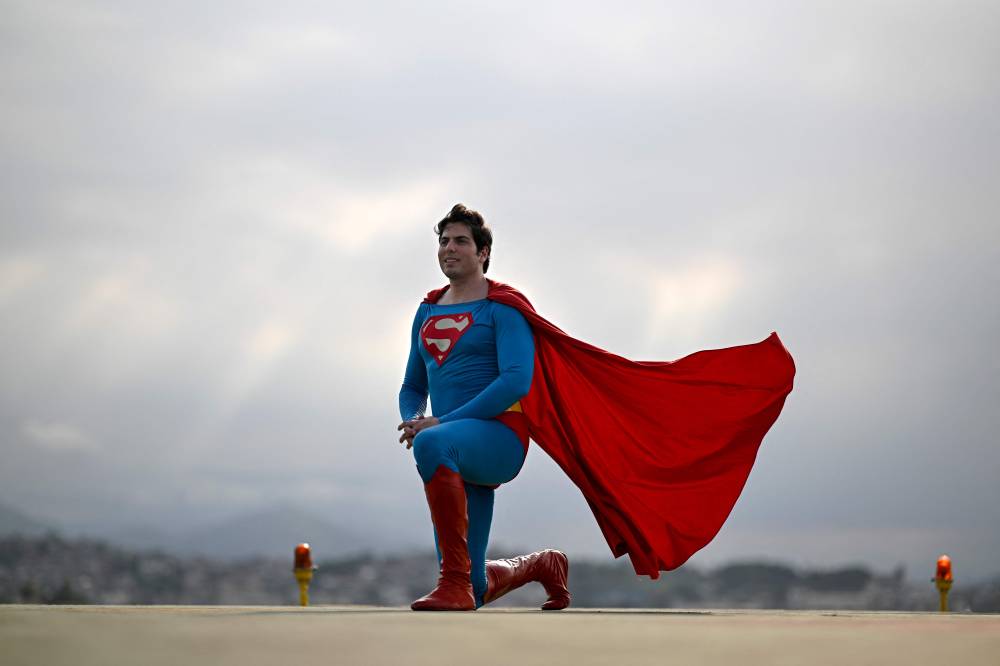 Leonardo Muylaert, 36, known as the Brazilian Superman, poses for a picture at the helipad of the National Institute of Traumatology and Orthopedics (INTO) in the city center of Rio de Janeiro, Brazil, on March 18, 2024. - Photo by AFP