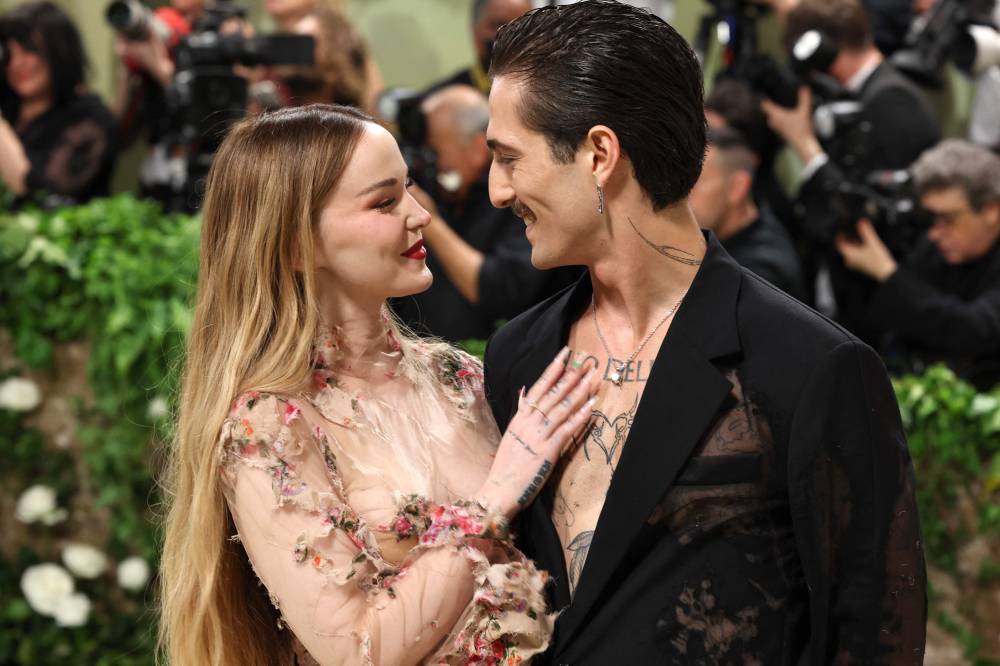 (L-R) Dove Cameron and Damiano David attend The 2024 Met Gala Celebrating 