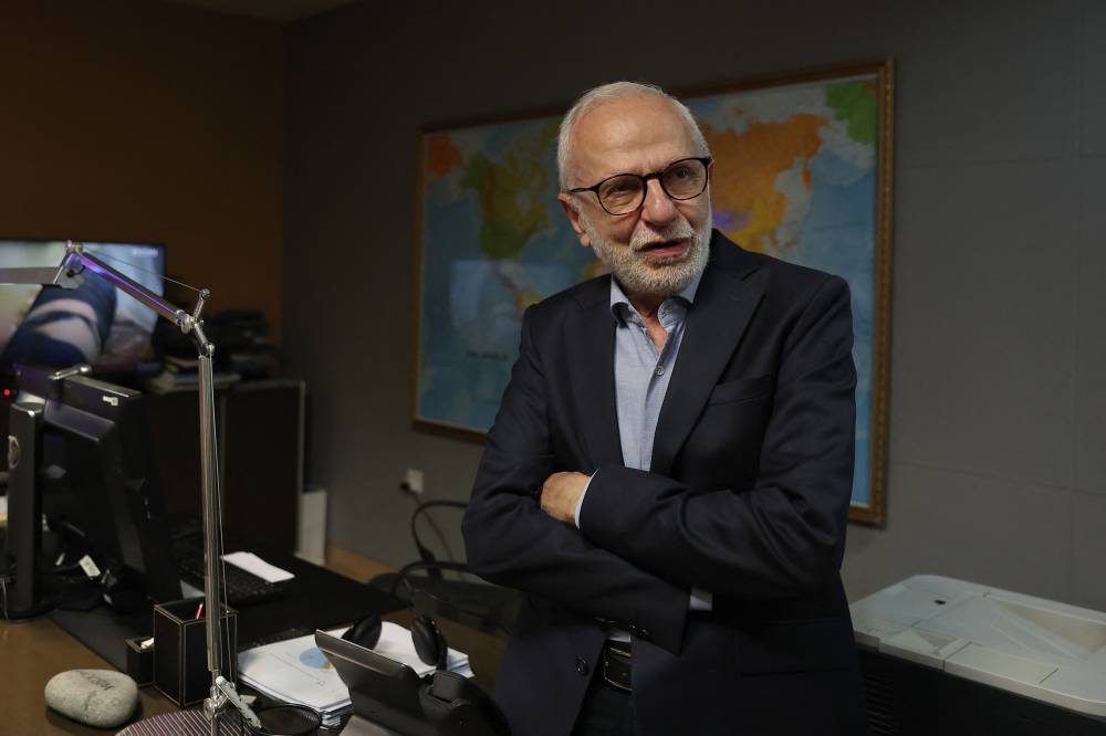 Salah Nagm, Al-Jazeera's English news director, gives an interview to AFP in Doha on May 6, 2024. - (Photo by KARIM JAAFAR / AFP)