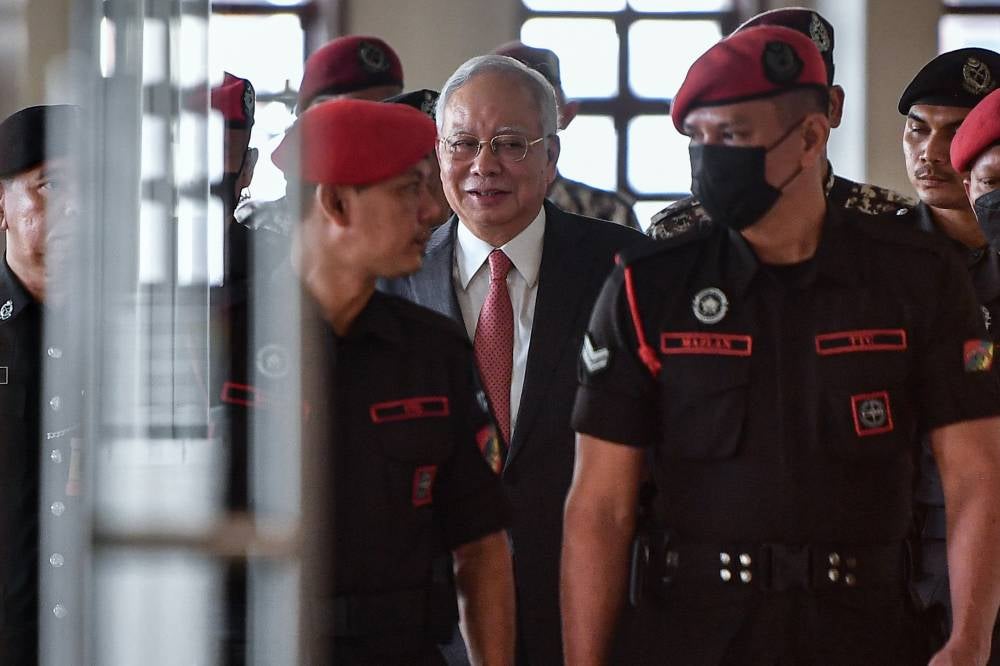 Former prime minister Datuk Seri Najib Razak at the Kuala Lumpur High Court, today. - Photo by Bernama