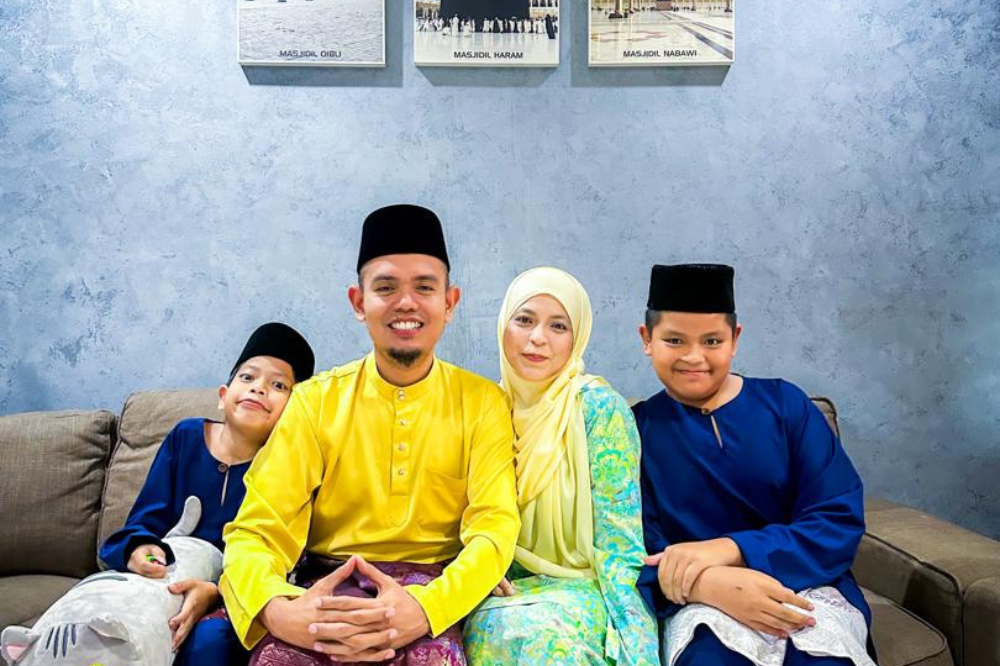 Shaiifa Ema Ezanee, along with husband and sons.