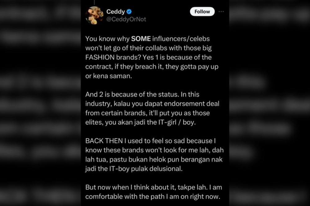 Screenshot of his X post (2/2)