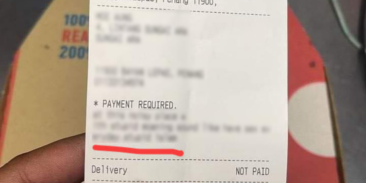 The police have opened an investigation paper regarding a viral social media post concerning the receipt containing words deemed insulting to Islam. Photo: Social media