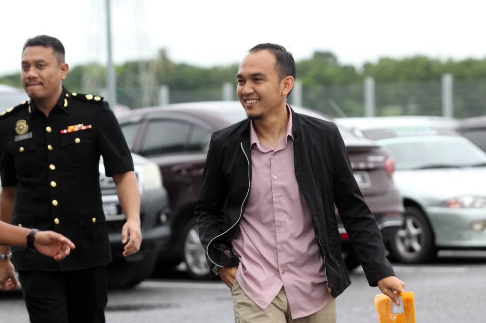 Perlis Menteri Besar's son Mohd Syafeeq Mohd Shukri, 35, pleaded not guilty in the Sessions Court today to a charge of submitting a false claim amounting to RM19,505.10. - Photo by Bernama