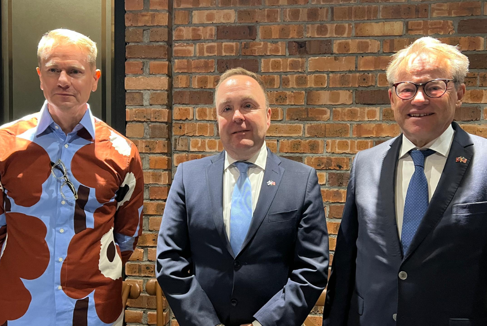 Sweden Ambassador Joachim Bergström (left), Finland Ambassador Sami Leino (middle) and Norway Ambassador Morten Paulsen (right) 