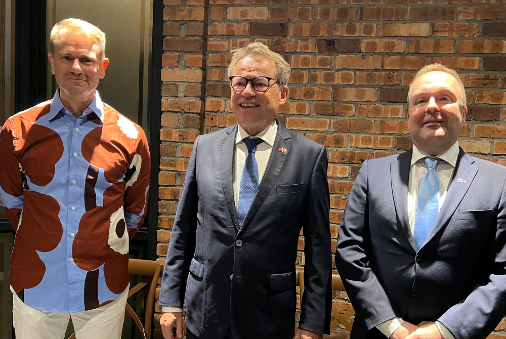Swedish ambassador to Malaysia Dr Joachim Bergstrom (left), Norwegian ambassador to Malaysia Morten Paulsen (middle) and Finnish ambassador to Malaysia Sami Leino (right)
