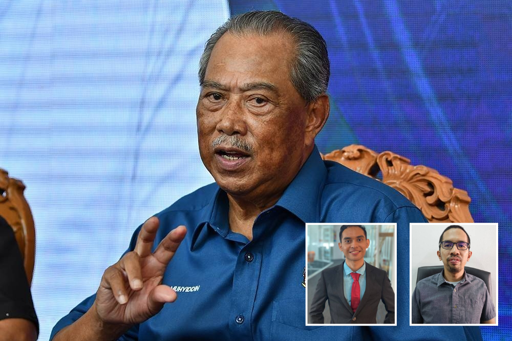 Muhyiddin Yassin (Small pictures from left: Anis Anwar and Arif Anwar)