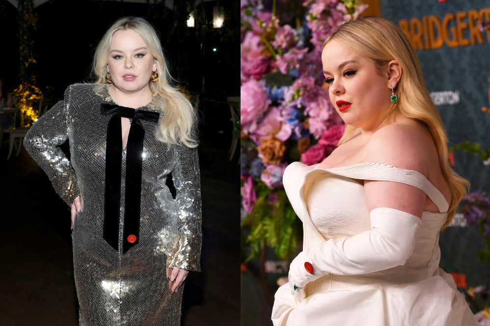 Left: Nicola Coughlan attends Netflix's 