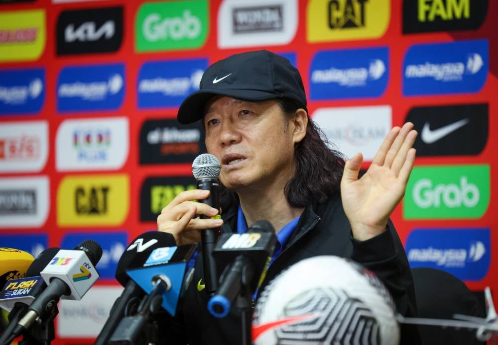 Harimau Malaya head coach Kim Pang Gon during a pre-match press conference in Wisma FAM, Kelana Jaya, today. - Photo by Bernama