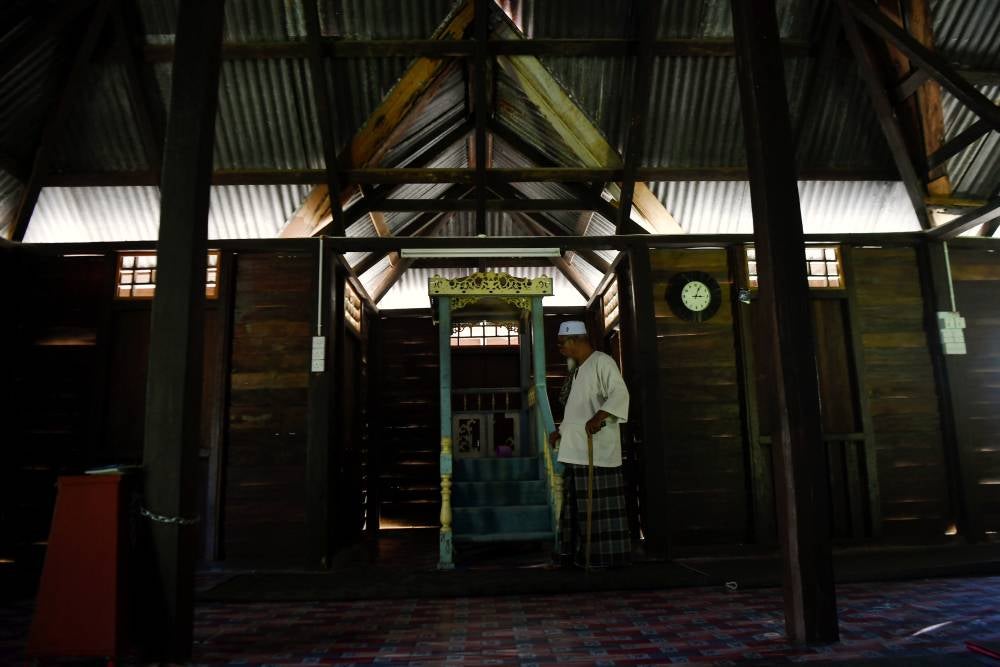 The 484-year-old historical treasure was built with the support of four golden cengal wood pillars that played an integral role in strengthening the overall structure of the mosque. Photo by Bernama