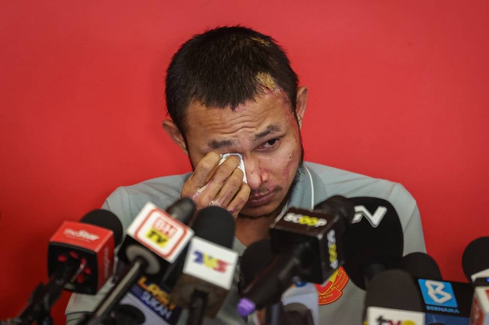 Faisal Halim during the press conference today. Photo by Bernama
