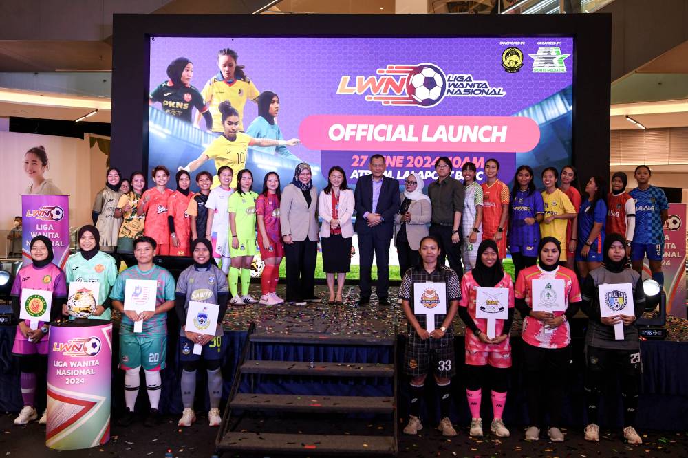 Hannah at the launching the National Women's League (NWL) for the 2024 football season at Lalaport, Bukit Bintang City Centre (BBCC) here today. - Photo by Bernama