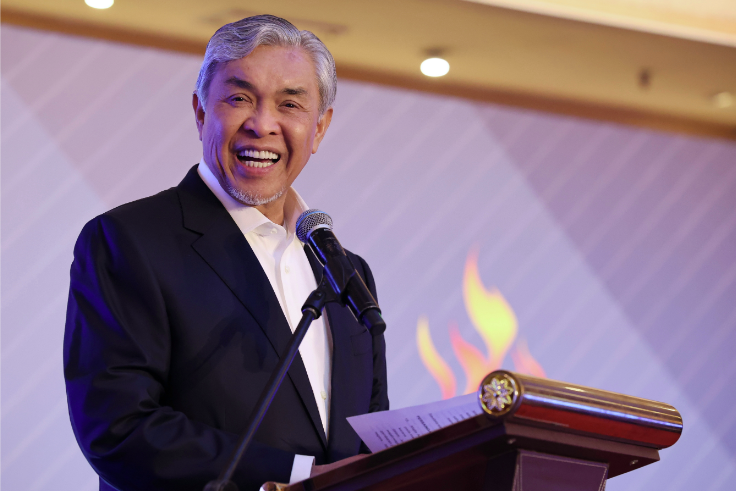 Deputy Prime Minister and Minister of Rural and Regional Development, Datuk Seri Dr Ahmad Zahid Hamidi, speaks at the Malaysian Sports Writers Awards (SAM) 100 Plus 2023 ceremony at a hotel on Jun 6. 2024. (BERNAMA PHOTO)