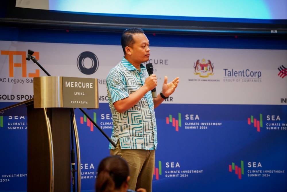 Nik Nazmi Nik Ahmad during the Southeast Asia Climate Investment Summit 2024 conference. - Photo by UPM's management