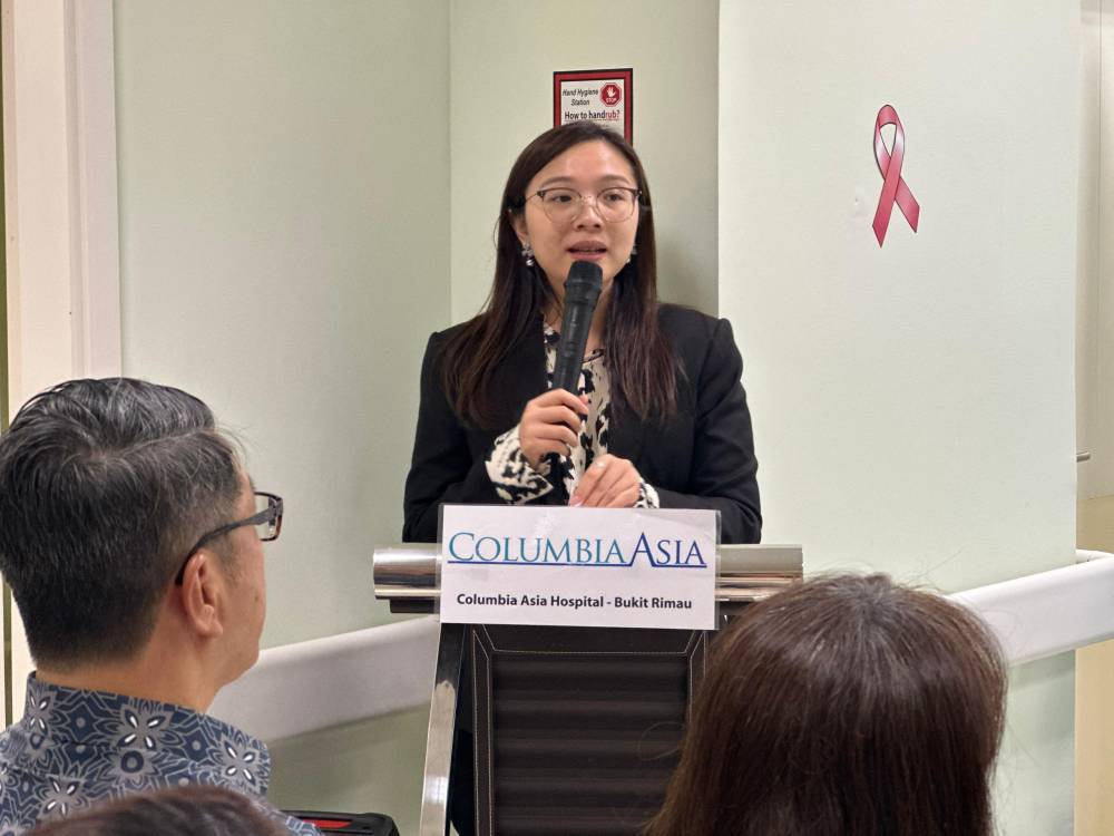Jamaliah during the signing of a Memorandum of Understanding (MOU) event between Columbia Asia Hospital – Bukit Rimau (CAH-BR) with the Breast Cancer Welfare Association (BCWA), held at the hospital, last week.
