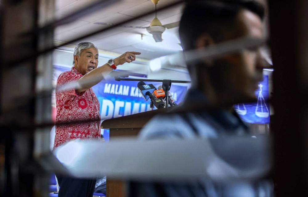 Zahid defends speech on SJKT reconstruction in Sungai Bakap. - Photo by Bernama
