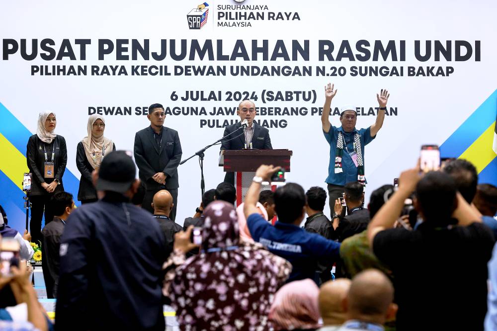 PN retained the Sungai Bakap state seat through its candidate Abidin Ismail. - Photo by Bernama
