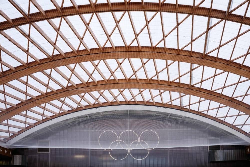 This photograph taken on March 5, 2024 shows an indoor view of the Georges Vallerey swimming pool, which is under renovation to serve as a training pool for Olympic and Paralympic athletes selected for the Paris 2024 Games, in Paris. Yves du Manoir, Georges Vallerey, Jacques Anquetil: several iconic sites from the 1924 Paris Olympics have been renamed over time after these legends of French sport. - Photo by AFP