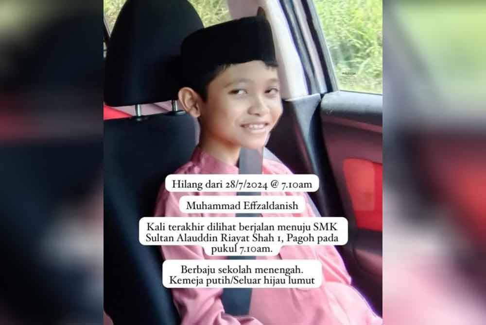 The disappearance of Muhammad Effazaldanish went viral on social media.
