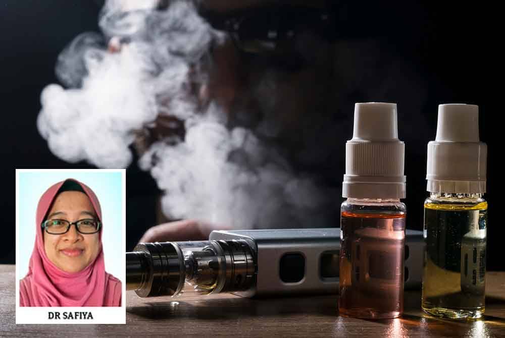 Many do not know that the nicotine content in electronic cigarettes can be higher compared to tobacco cigarettes. Photo for illustrative purposes only, inset: Dr Safiya